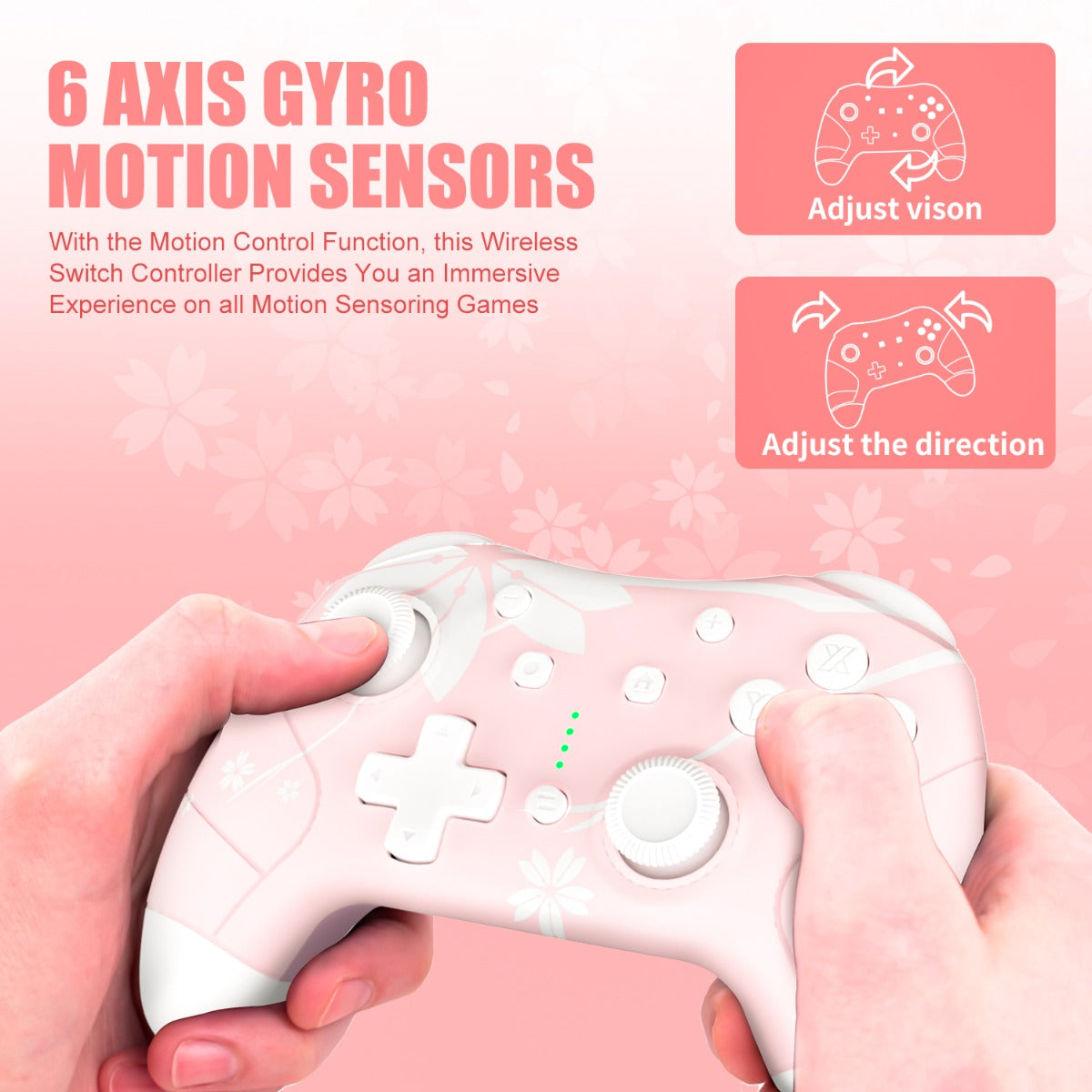 NS Wireless Controller for Nintendo Switch/Lite, Mytrix Wireless Switch Pro Controller with Auto-Fire Turbo, Motion Control, Wake-Up, Headphone Jack, Adjustable Vibration, Sakura Cherry Blossoms Pink NS Wireless Controller for Nintendo Switch/Lite, Mytrix Wireless Switch Pro Controller with Auto-Fire Turbo, Motion Control, Wake-Up, Headphone Jack, Adjustable Vibration, Sakura Cherry Blossoms Pink